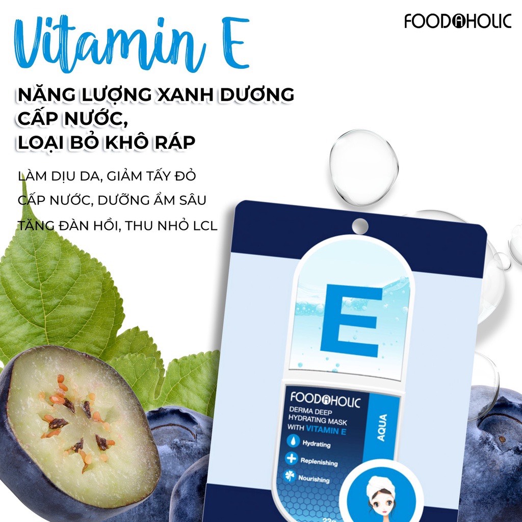 Mặt Nạ Giấy Cấp Ẩm, Dưỡng Trắng Da Hàn Quốc Foodaholic Mask 23g