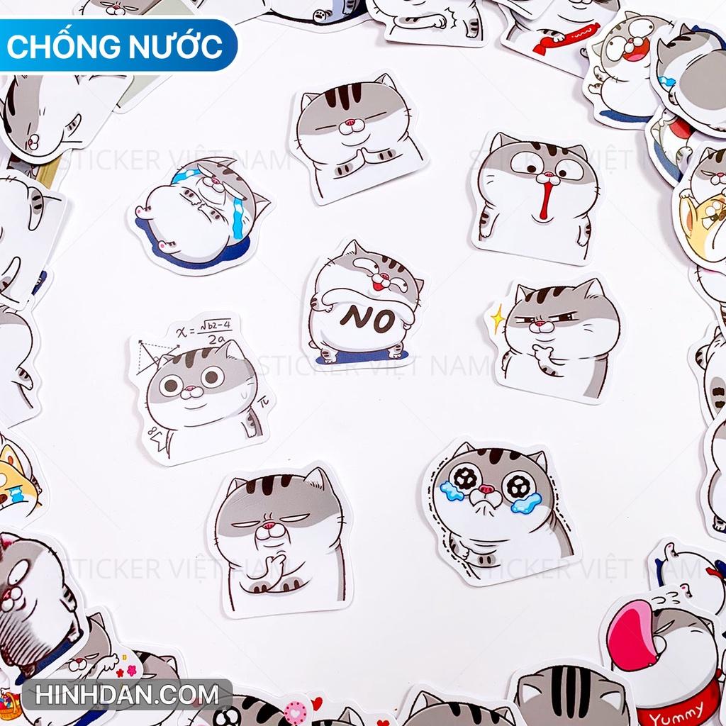 Sticker in hình Mèo Ami Ngộ Nghĩnh - Dán Trang Trí - Chất Liệu PVC Cán Màng Chất Lượng Cao Chống Nước, Chống Nắng, Không Bong Tróc Phai Màu