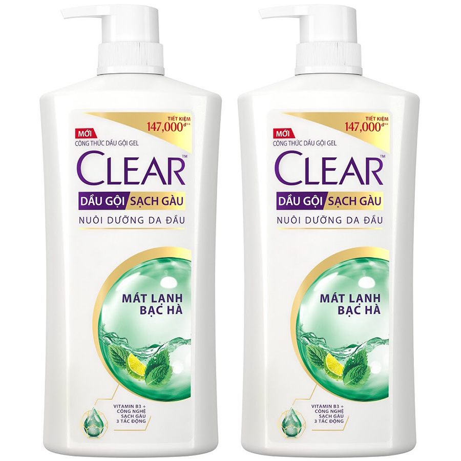 Hình ảnh Combo 02 Dầu Gội Hỗ Trợ Trị Gàu Clear Mát Lạnh Bạc Hà Hình ảnh Combo 02 Dầu Gội Hỗ Trợ Trị Gàu Clear Mát Lạnh Bạc Hà