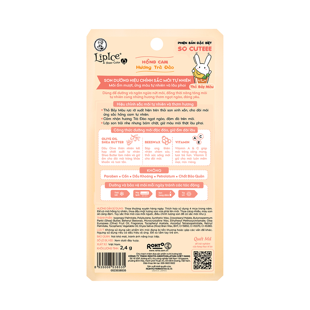 Son dưỡng có màu tự nhiên LipIce Sheer Color Q Milk Tea (Trà sữa) 2.4g