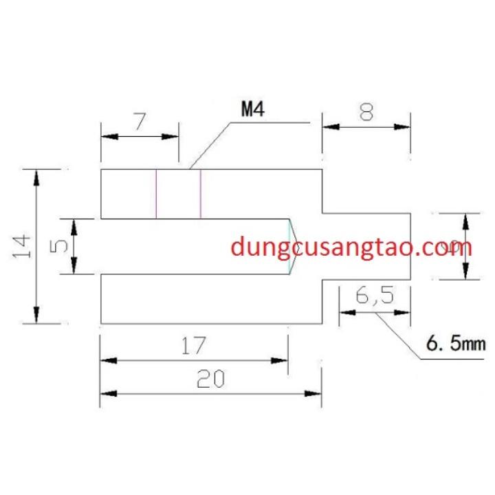 Trục giữ đĩa cắt mini 22mm-60mm (phụ kiện kết nối động cơ chế máy cắt mini)