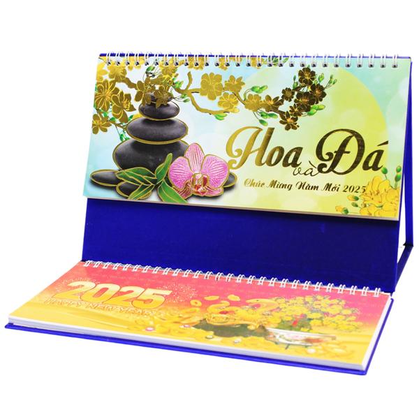 Lịch Bàn Chữ A 2025 - Hoa Và Đá - AB-L24-LBA