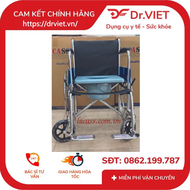 Xe lăn Lucass X-6 Chính hãng có bô tròn - Hỗ trợ đi lại cho người già, người đi lại khó khăn, có dây đai an toàn