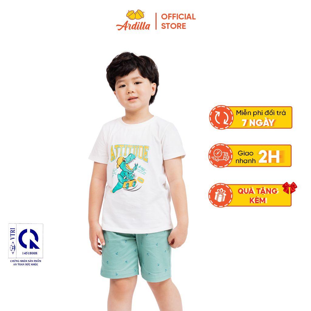 Quần Short Bé Trai ARDILLA Kaki Hoạ Tiết Xinh Xắn, Vải Cotton Co Giãn Tốt, Thoải Mái Vận Động Cho Bé 4-13 Tuổi KT172BS21