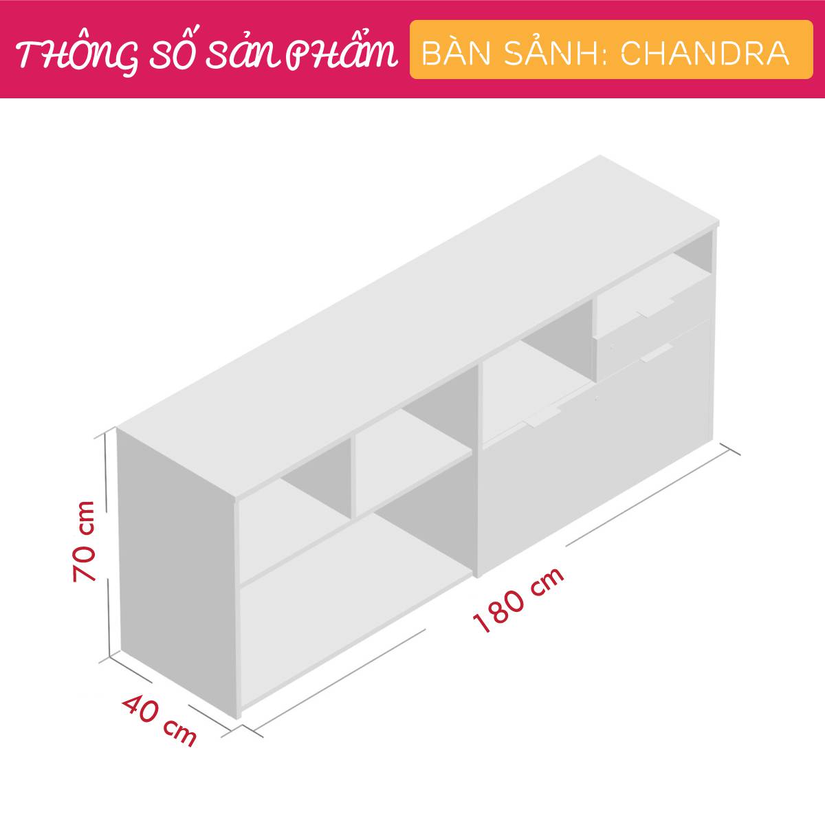 Bàn sảnh ra vào gỗ hiện đại SMLIFE Chandra | Gỗ MDF dày 17mm chống ẩm | D180xR40xC70cm