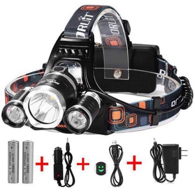 Đèn Pin Đội Đầu 3 Bóng Led Siêu Sáng HIGH POWER HEADLAMP T6, Sạc Pin Siêu Tiện Dụng