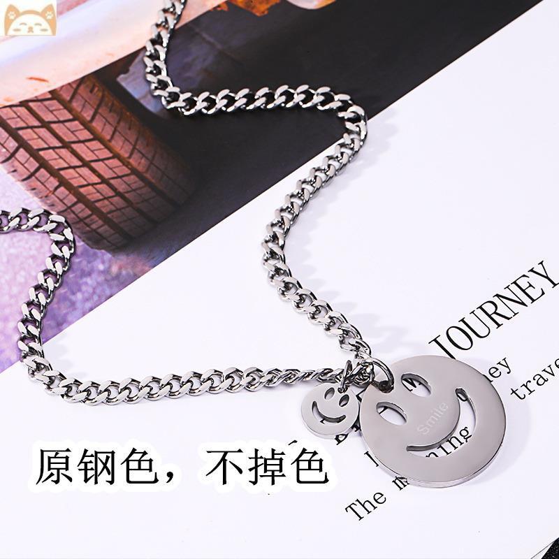 Vòng cổ nam nữ dây xích mặt cười phiên bản thời trang Hàn Quốc
