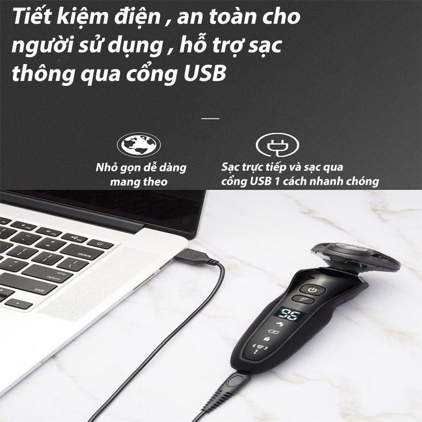 Máy cạo râu đa năng SeaSy SS13 4in1 thiết kế 3 lưỡi kép chống nước IPX 7 dành cho nam giới-Hàng Chính Hãng