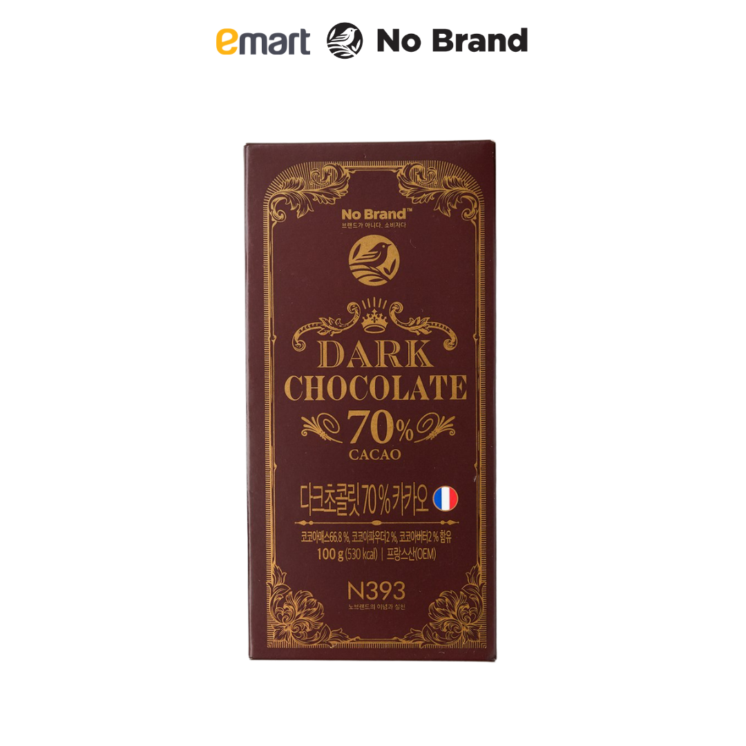 Thanh Socola Đen 72% Cacao No Brand 100g