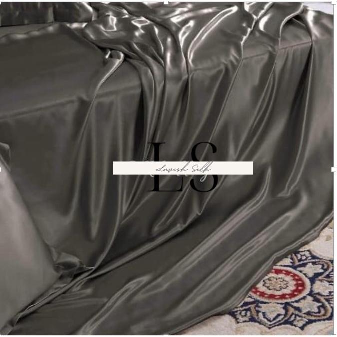 Ga Giường Drap Lẻ Phi Lụa Lavish Silk cao cấp mát lạnh hàng loại 1 không nối vải - Xám Đậm