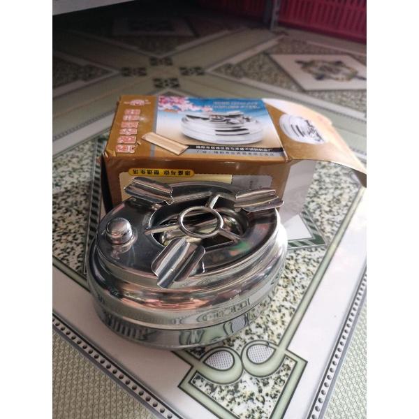 Gạt tàn inox có nút nhấn nắp đậy
