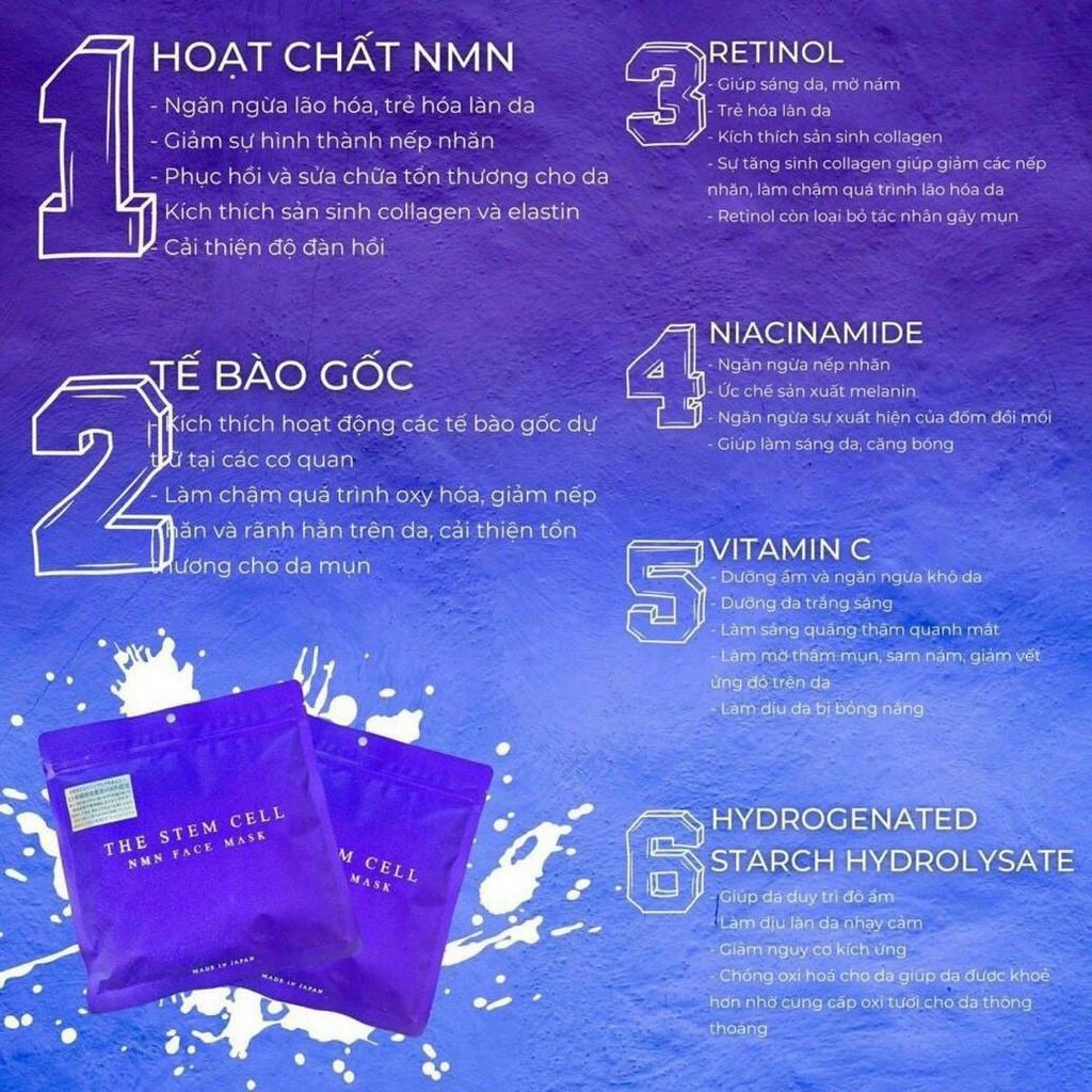 Mặt nạ tế bào gốc The Stem Cell Face Mask cao cấp Nhật Bản túi gồm 30m