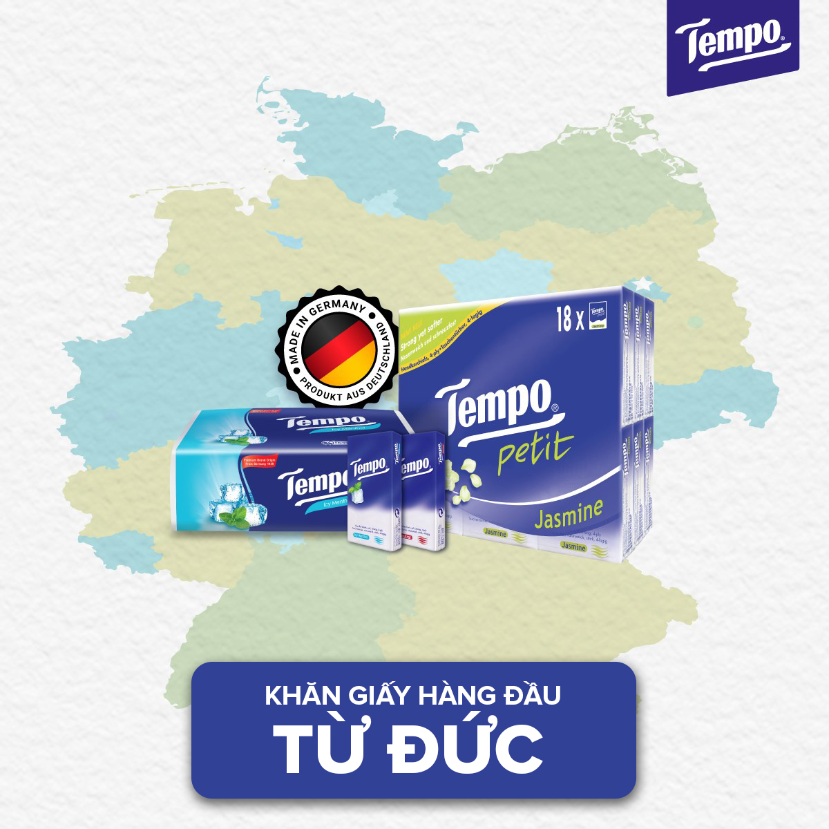 gói Khăn giấy ướt diệt khuẩn Tempo Protect Wet Wipes (Gói 10 tờ)