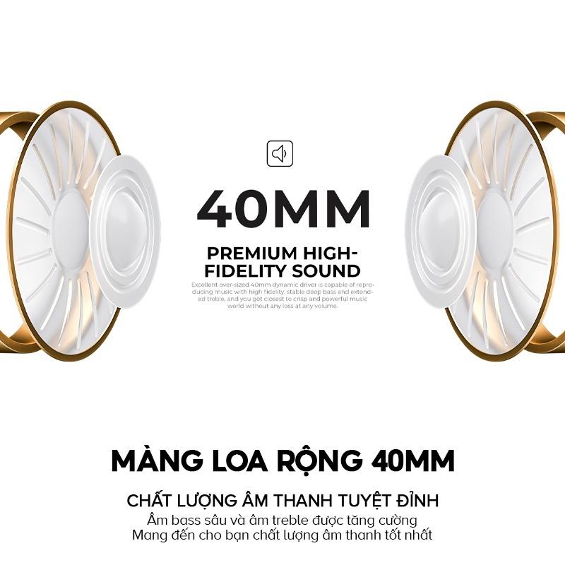 Tai Nghe Headphone Bluetooth HAVIT H633BT, Kiểu Dáng Nhỏ Gọn, Tặng Jack 3.5mm, Nghe Đến 22 Giờ - Hàng Chính Hãng