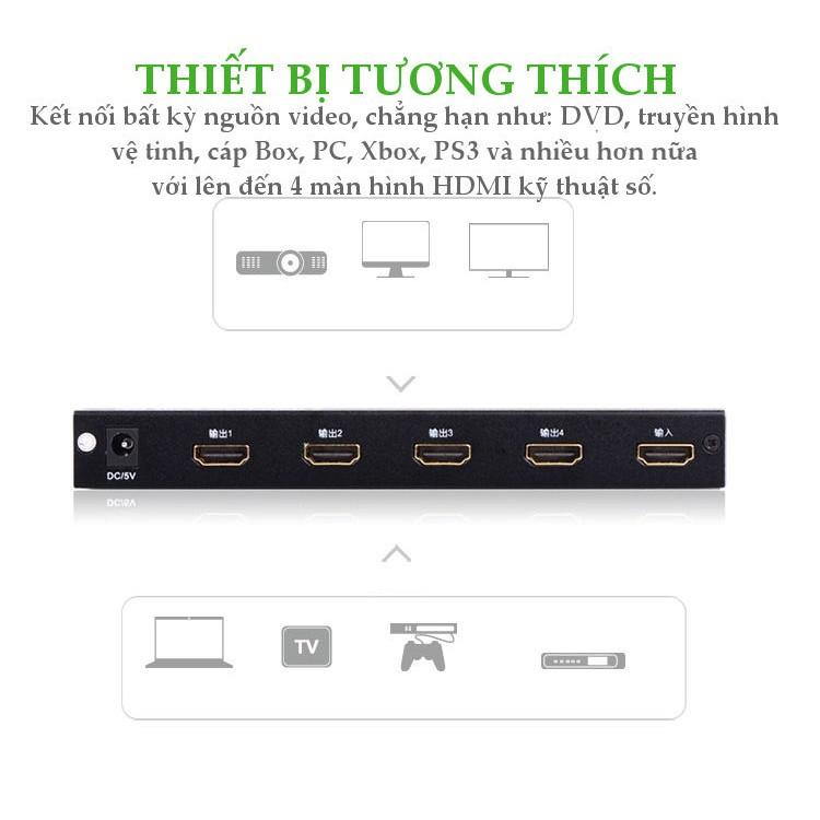 Bộ chia cổng HDMI 1 cổng ra 4 cổng 4K Hỗ trợ full HD UGREEN 40202 hàng chính hãng