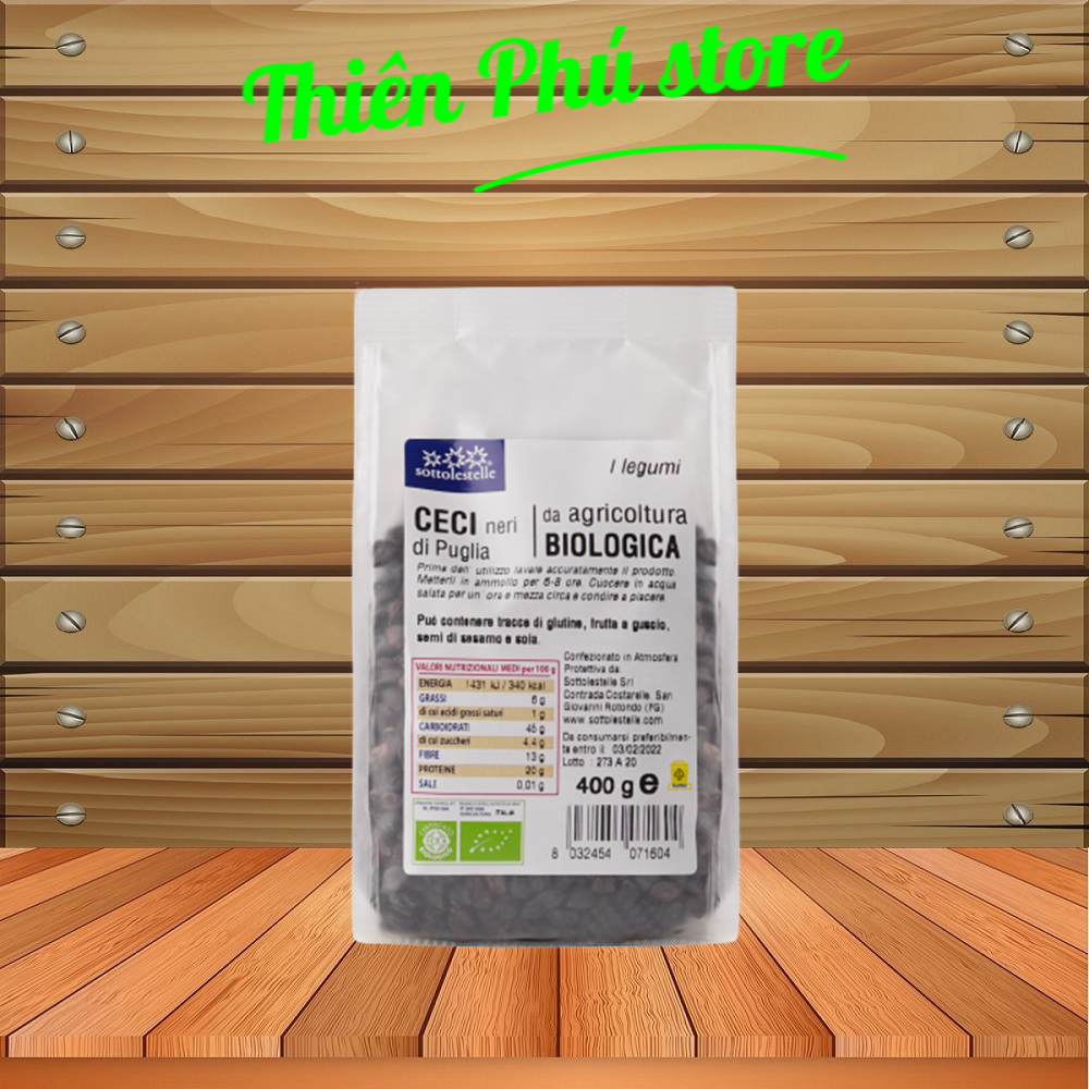 Đậu gà đen Ceci Neri hữu cơ Sottolestelle 400g