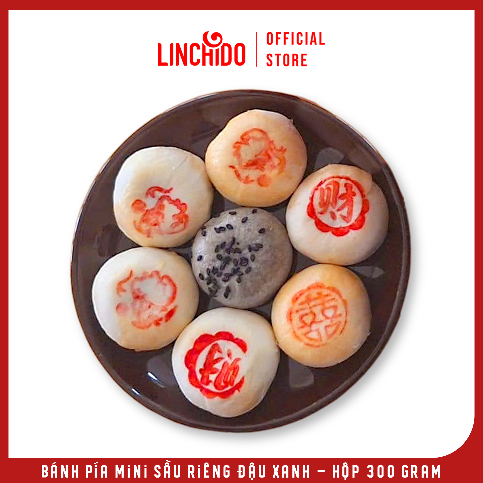 Bánh Pía mini Sầu Riêng Đậu Xanh - Hộp 300 Gram