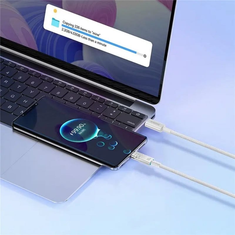 Cáp Sạc Nhanh Baseus Explorer Series 2 Fast Charging Cable Type-C to Type-C 100W Cho Macbook Laptop Điện Thoại (Smart Power-Off Fast Charging Cable with Smart Temperature Control) - Hàng chính hãng