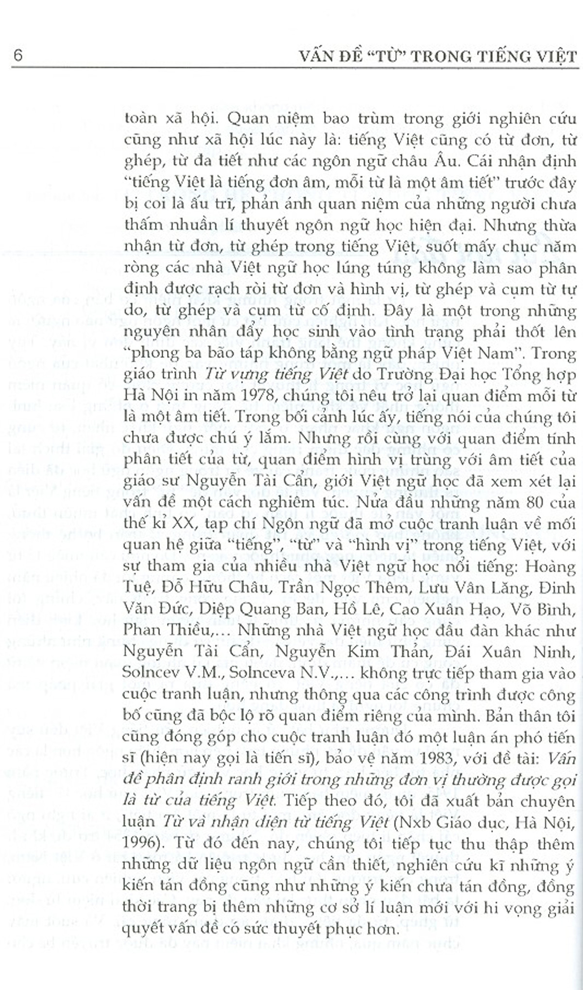 Vấn Đề &quot; Từ &quot; Trong Tiếng Việt