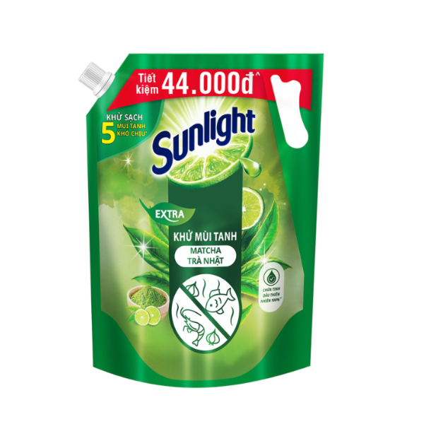 Nước Rửa Chén Bát Sunlight Trà Xanh Nhật Bản - Túi 3.4KG