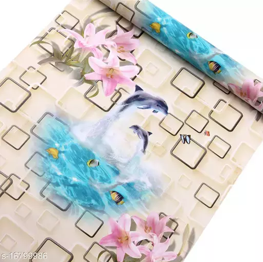 Combo 10 mét giấy dán tường, decal dán tường trang trí nhà cửa CÁ HEO VÀNG KEM khổ 45cm
