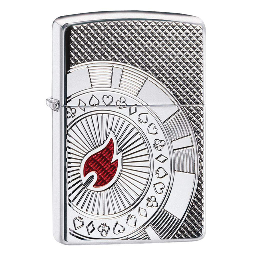 Bật Lửa Zippo 49058 – Zippo Armor Poker Chip Design High Polish Chrome