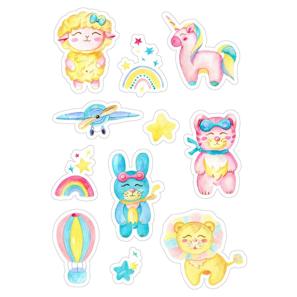 Sticker cute đáng yếu chống nước dán trang trí laptop, mũ nón bảo hiểm, vali, xe tay ga - 40422967