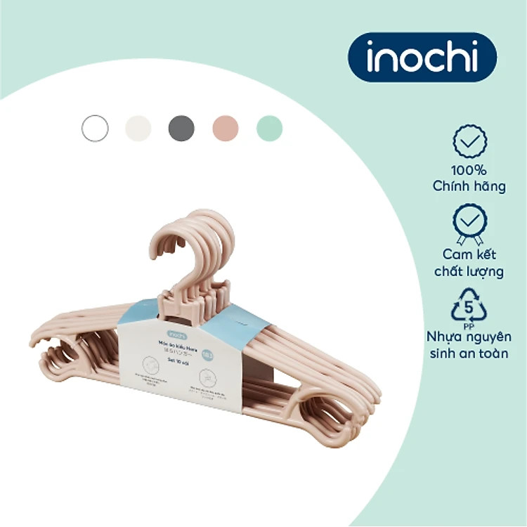 Set 10 chiếc móc áo kiểu Hara 183 hàng cao cấp - giao màu ngẫu nhiên