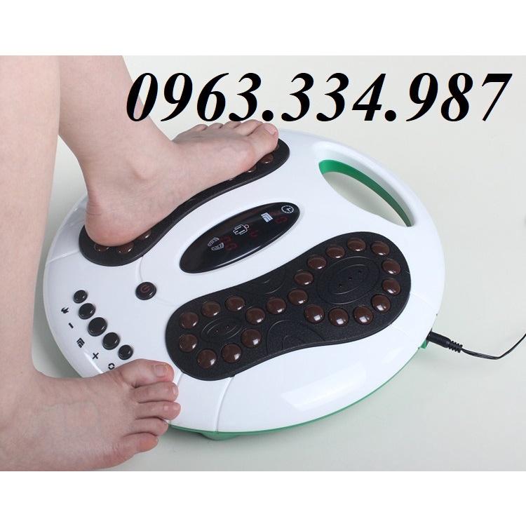 Máy massage điện xung chân kèm đá nón g tourmaline kết hợp tay nắm điện châm