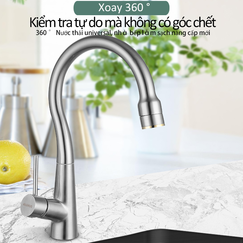 304 nhà bếp sink kéo vòi nước 360 độ quay vòi nước nhiệt độ chống ăn mòn thép không gỉ 304