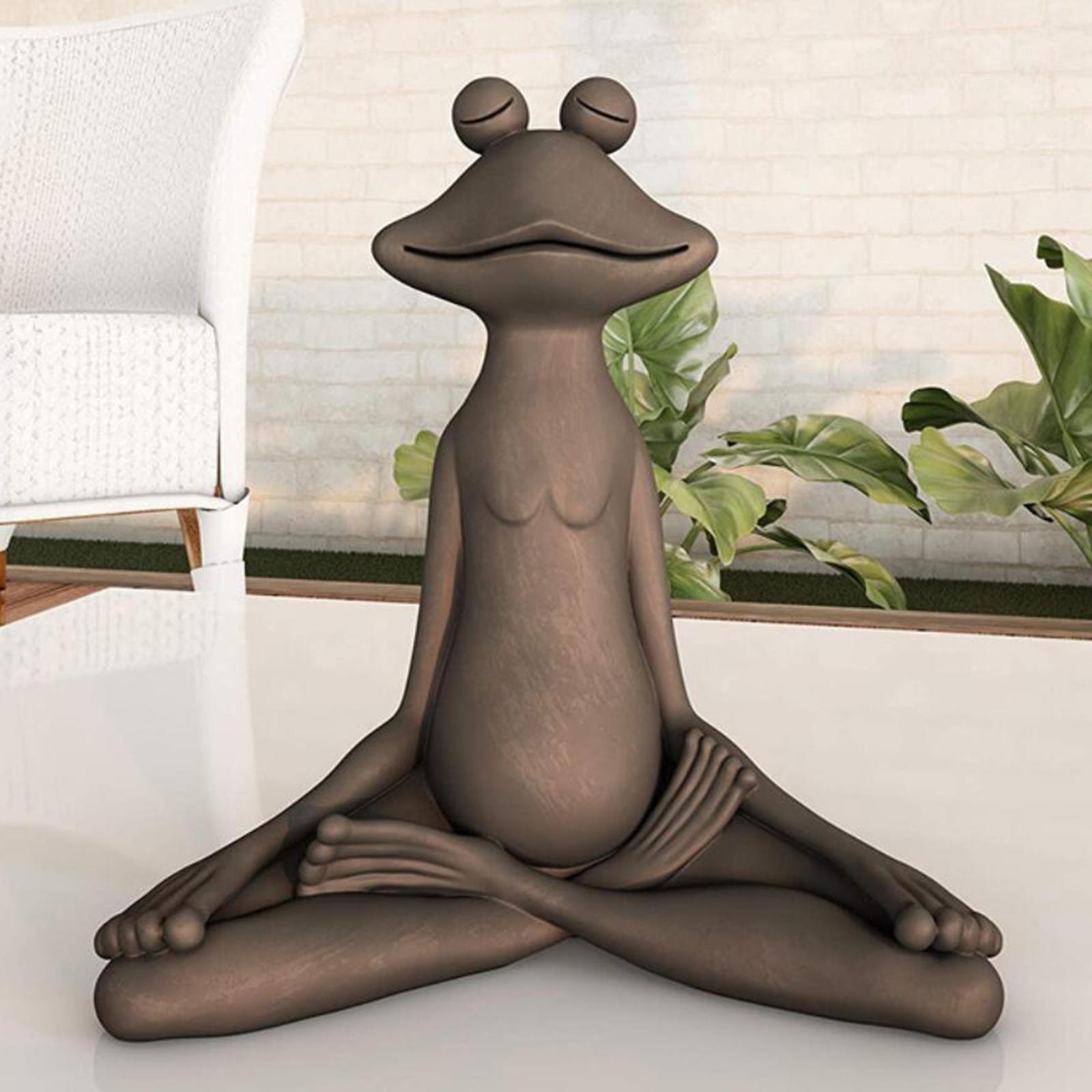 Frog Figurine Statue Home Yoga Studio Tabletop Meditation Sculpture Ornament