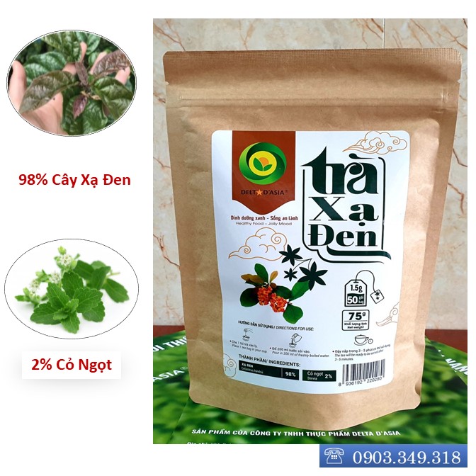 TRÀ XẠ ĐEN Túi Zip – Delta D'Asia Hỗ trợ điều trị xơ gan, hạ men gan, viêm gan B