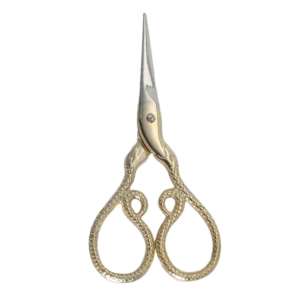 Vintage Snake Shape Sewing Scissors Trimming Dressmaking Shears Cross Stitch Stainless Steel Tailor Scissors for Sewing Embroidery Fabric