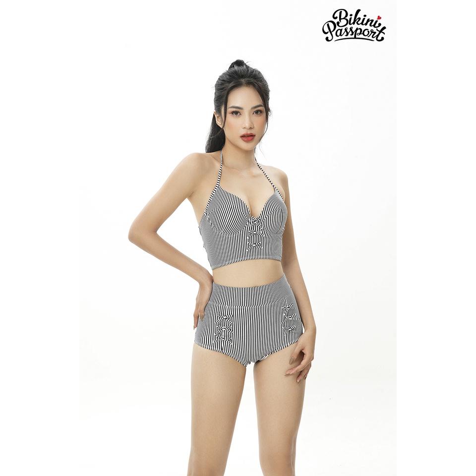 Đồ bơi nữ BIKINI PASSPORT kiểu hai mảnh lưng cao phối nơ cách điệu - Kẻ sọc - BS396_STR