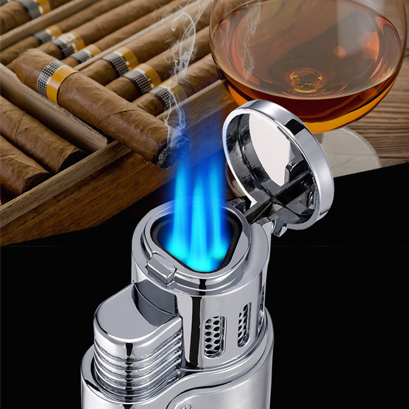 Vỏ Hộp Quẹt Bật Lửa Khò Gas 3 Tia Để Bàn Jobon ZB-957 Thiết Kế Độc Lạ Lửa Khò Mạnh Mẽ - Dùng Gas Cao Cấp