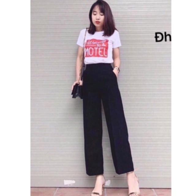 Quần vải nữ, quần suông ống rộng,  siêu xinh
