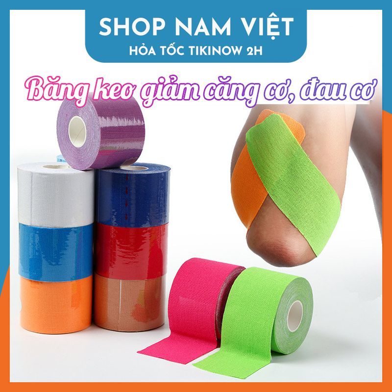Băng Keo Thể Thao Chất Thun Co Giãn Hỗ Trợ Cơ Bắp, Khớp (Kinesiology Tape)