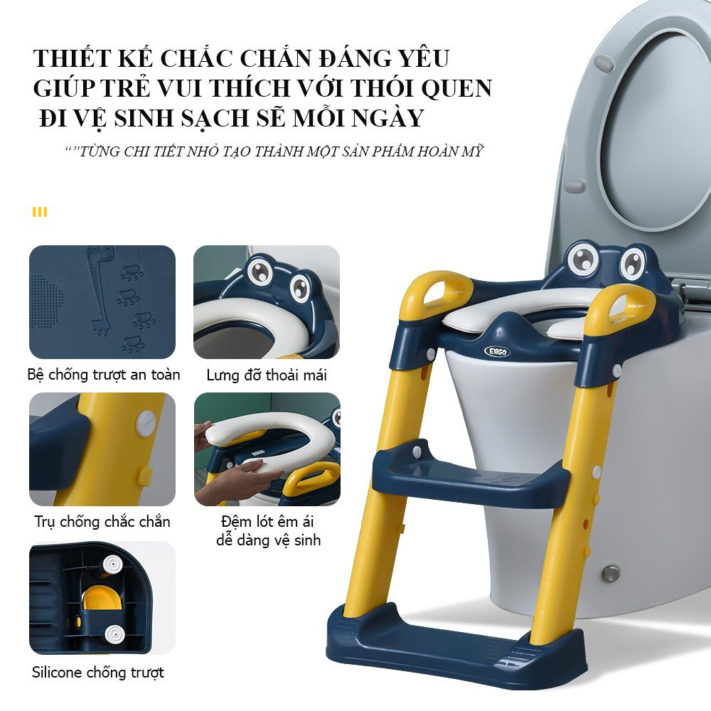 Thang Bô, Thang Đi Vệ Sinh Có Nắp Đậy Tiện Lợi Dành Cho Bé Trai Và Bé Gái - Hàng Chính Hãng  - Bé trai