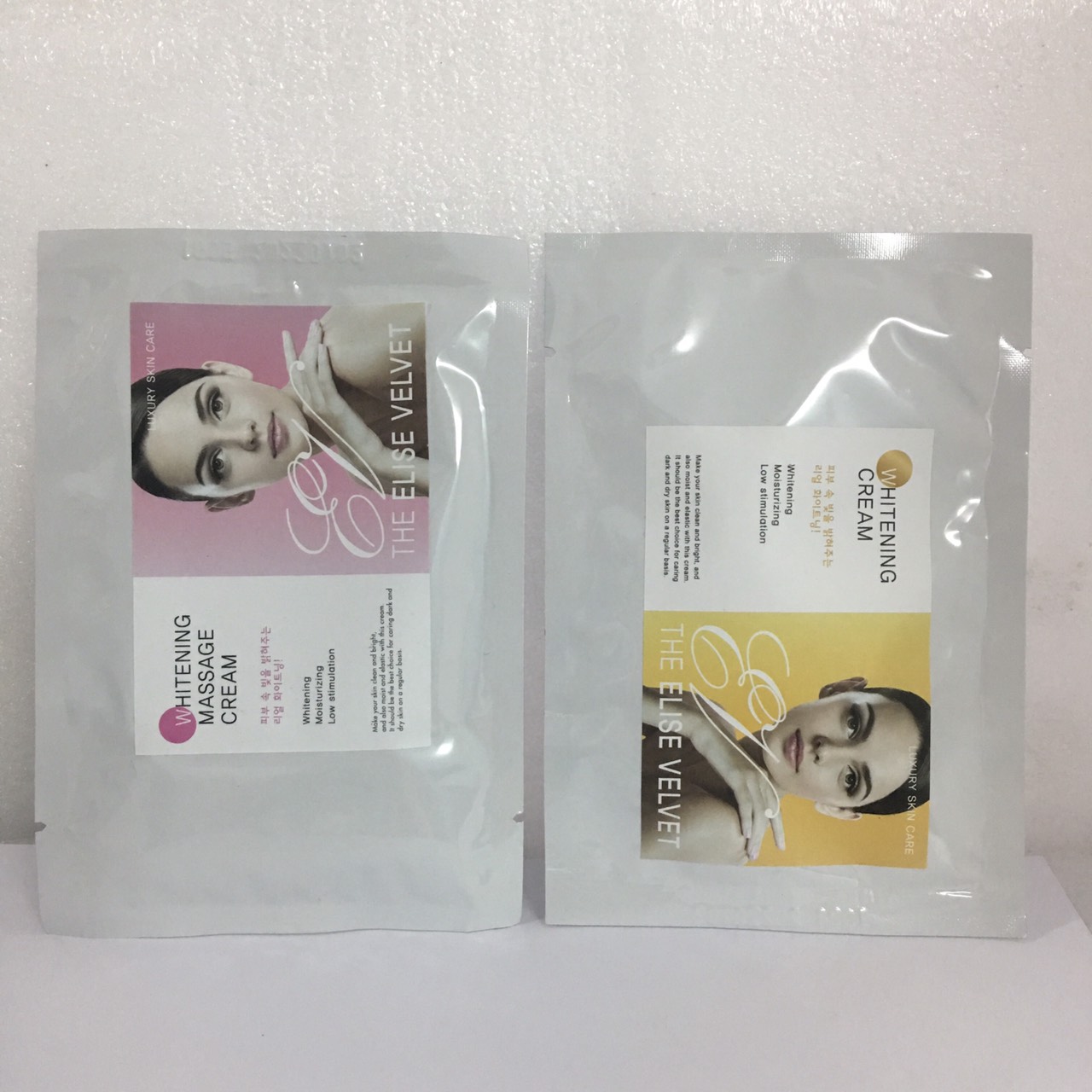 Bộ tắm trắng mặt và body The elise velvet Whitening cream + The elise velvet Whitening Massagen Cream