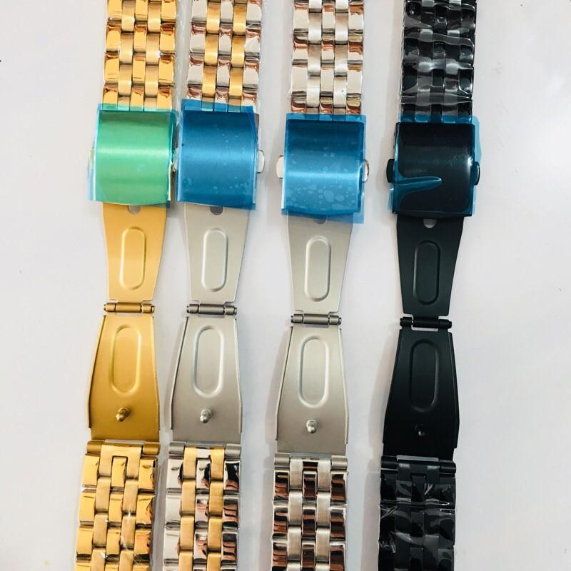 Dây Đồng Hồ Kim Loại Thép Không Gỉ Chất Lượng Size 12-14-18-20-22 mm Đầu Ôm Kèm Đầu Bằng