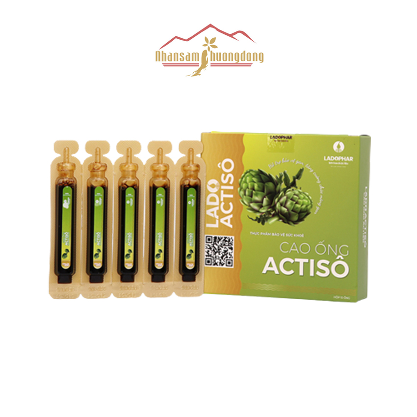 Ống uống Atiso Ladophar hộp 10 ống Giúp mát gan, lợi mật, hỗ trợ tăng cường chức năng gan, giúp cải thiện quá trình tiêu hóa tặng 1 túi trà