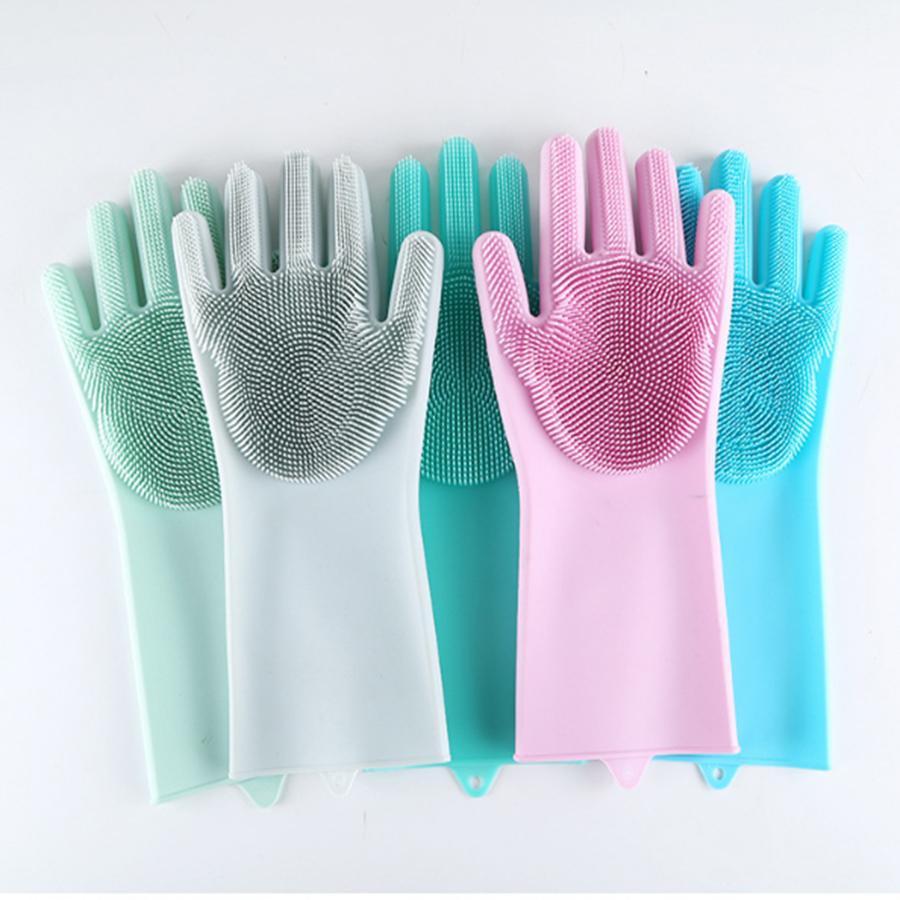 Găng Tay Silicon Kiêm Miếng Rửa Bát
