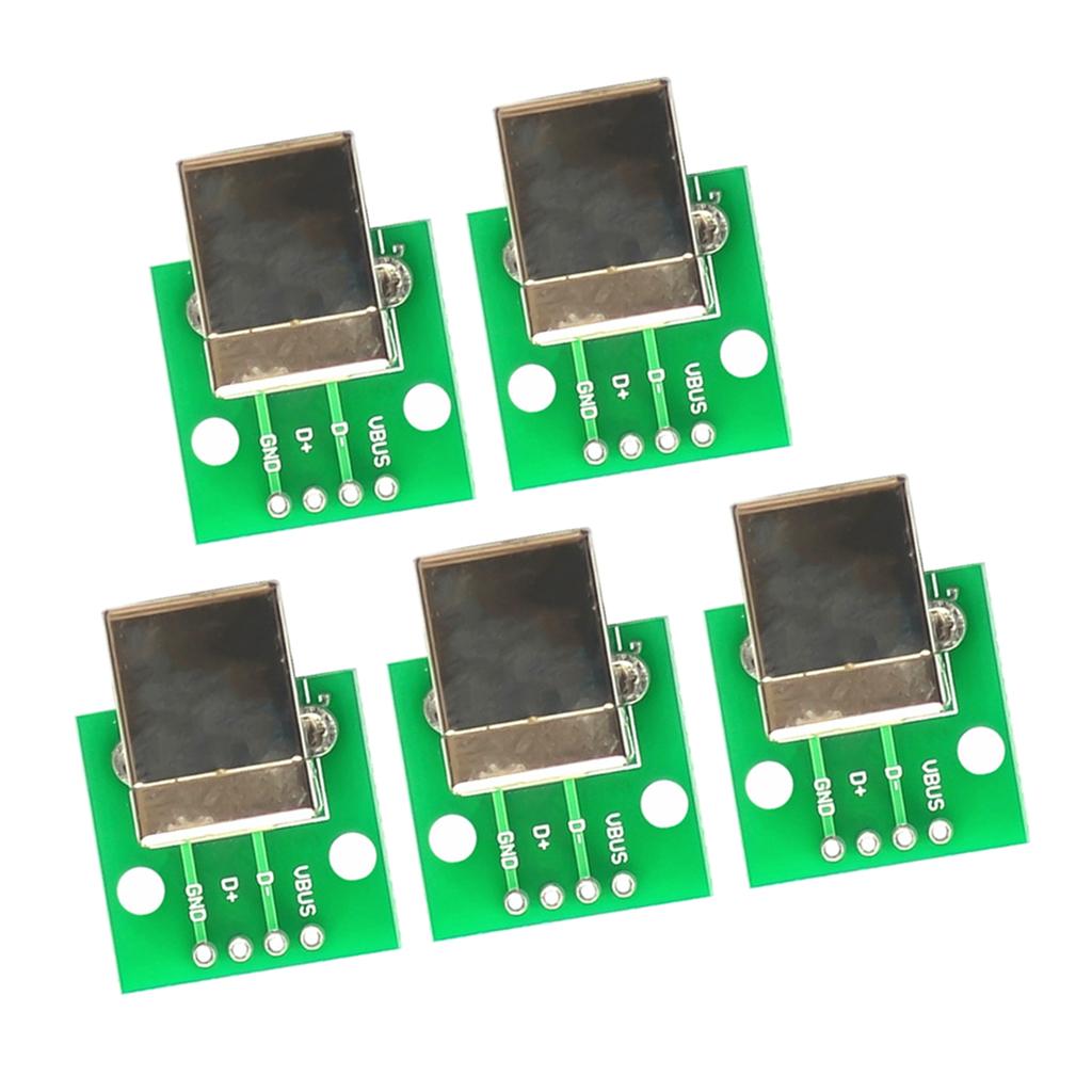 5 Pieces USB Type B Female Socket Breakout Board to DIP Adaptor