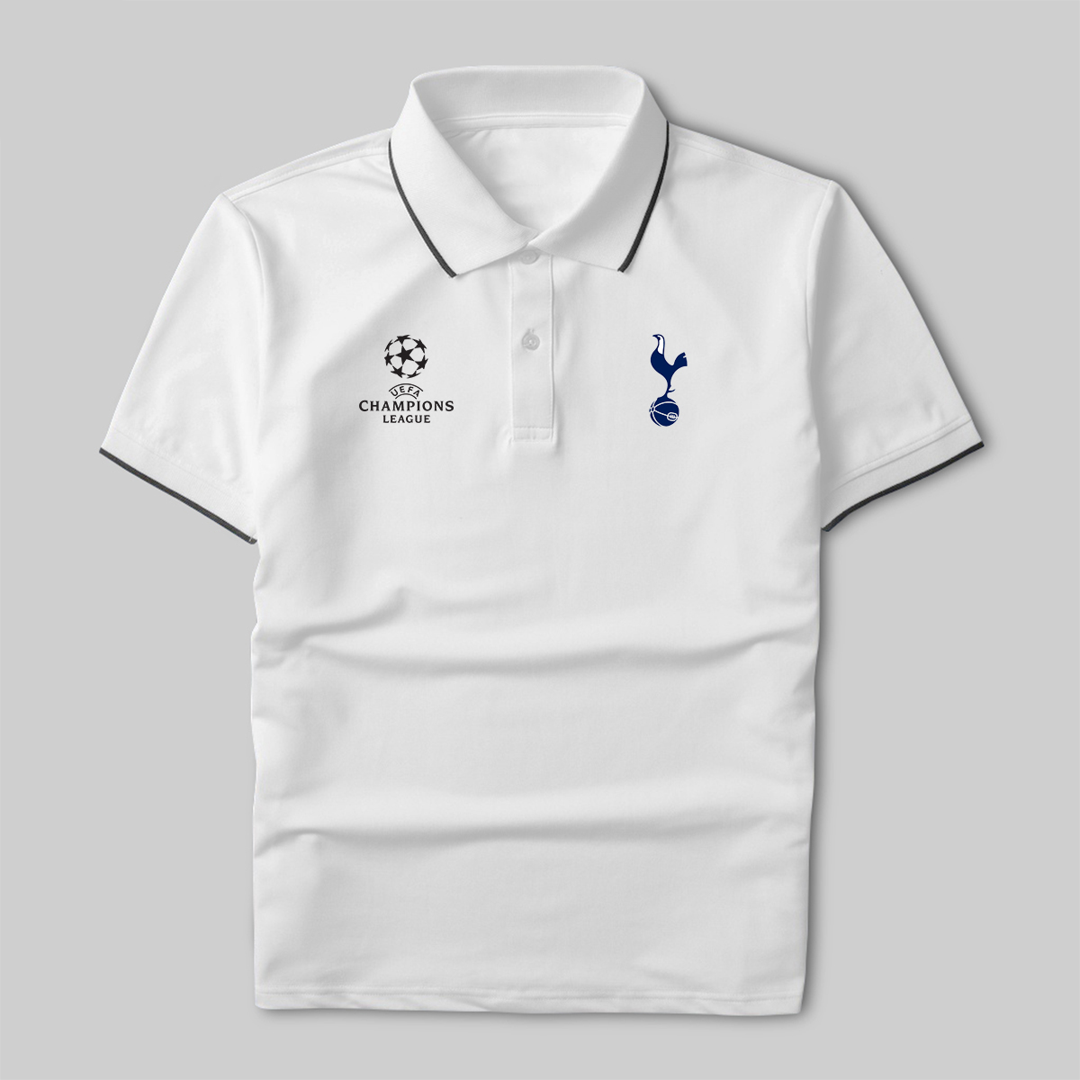 Áo polo Tottenham vải polo cá sấu không xù lông - Áo di chuyển in logo CLB Tottenham cup C1 đầy đủ size Gokis shop