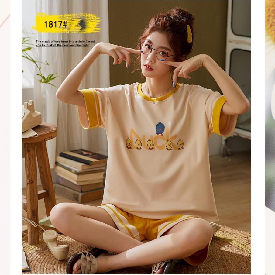 Đồ Bộ Mặc Nhà, Bộ Ngủ Quần Đùi Cotton Kiểu Dáng Cá Tính B41