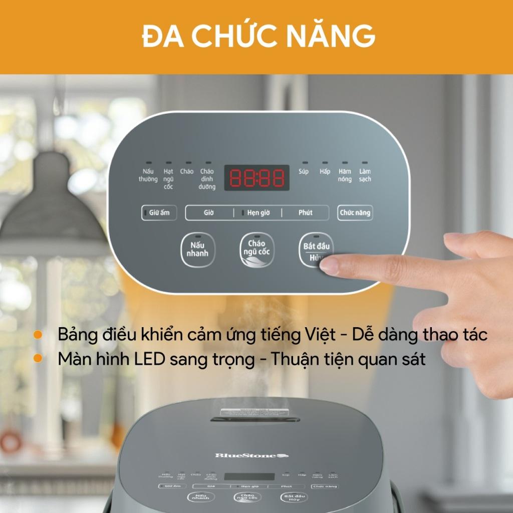 Nồi Cơm Điện Tử Bluestone RCB-5947, Lòng Nồi Dày 2.5mm 1.2Lit - 700w, Hàng Chính Hãng