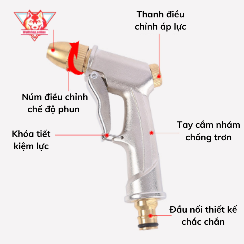 Vòi xịt tăng áp rửa xe, tưới cây đa năng loại 20M điều chỉnh 2 chế độ xịt tia và phun sương tiện dụng