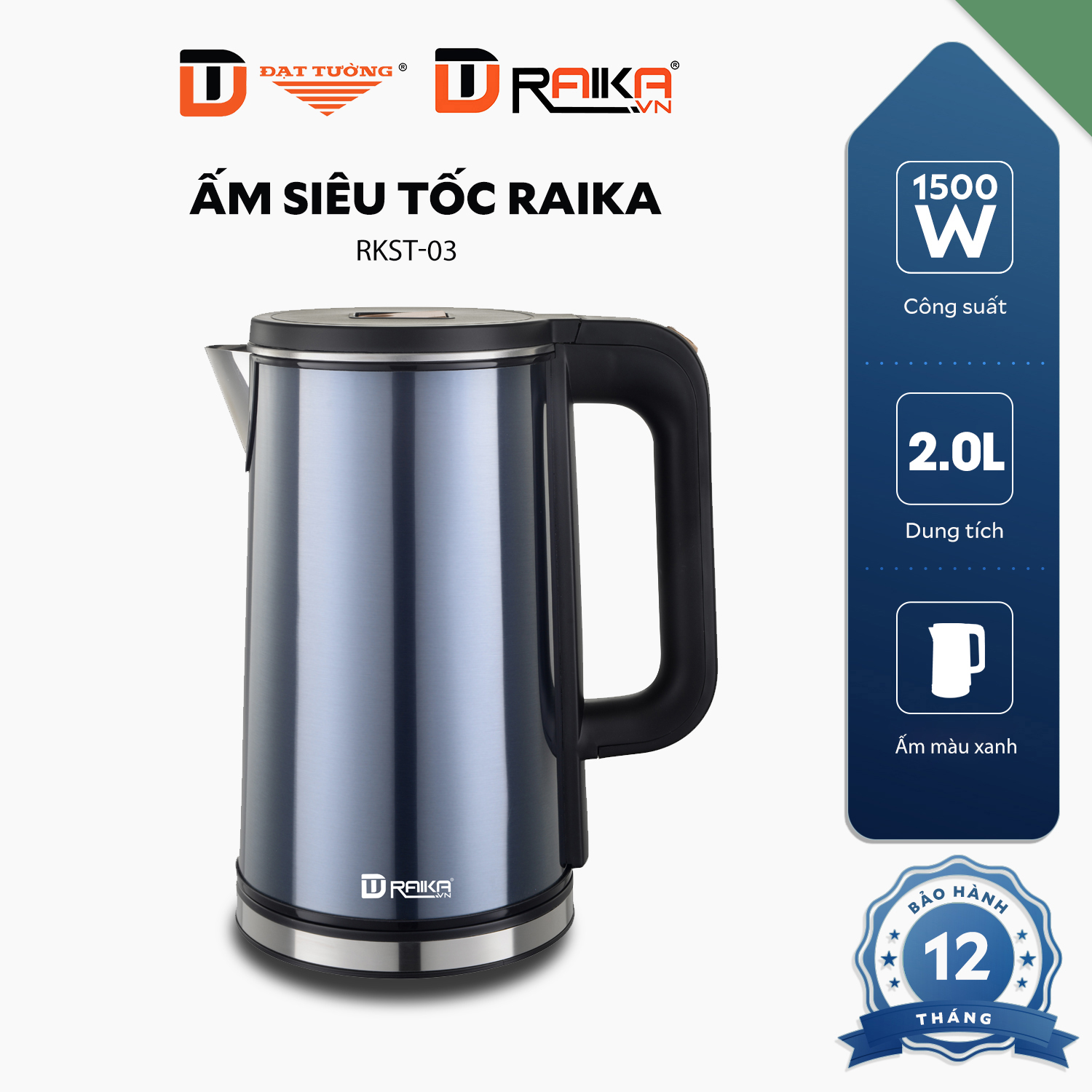 Ấm Siêu Tốc 2L Raika - RKST03 - Hàng Chính Hãng