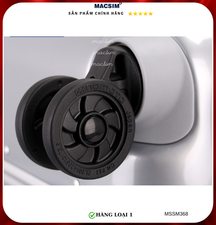 Vali cao cấp Macsim Smooire MSSM368cỡ 20 inch màu bạc - Hàng loại 1