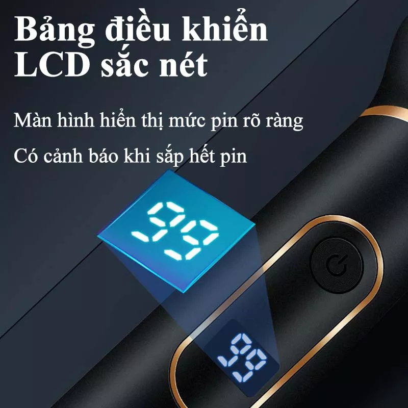 Máy Cạo Râu Đa Năng Cao Cấp - Máy Cạo Râu Kèm Tông Đơ, Máy Tỉa Lông Mũi Có Màn Hình LCD - Máy Cạo Râu Mini 3 in 1 Nhỏ Gọn Tiện Lợi An Toàn Với 3 Lưỡi Dao Cắt Đàn Hồi 4D Cạo Khô Cạo Ướt - Dao Cạo Râu Điện Khô Chống Nước Có Thể Thay Thế